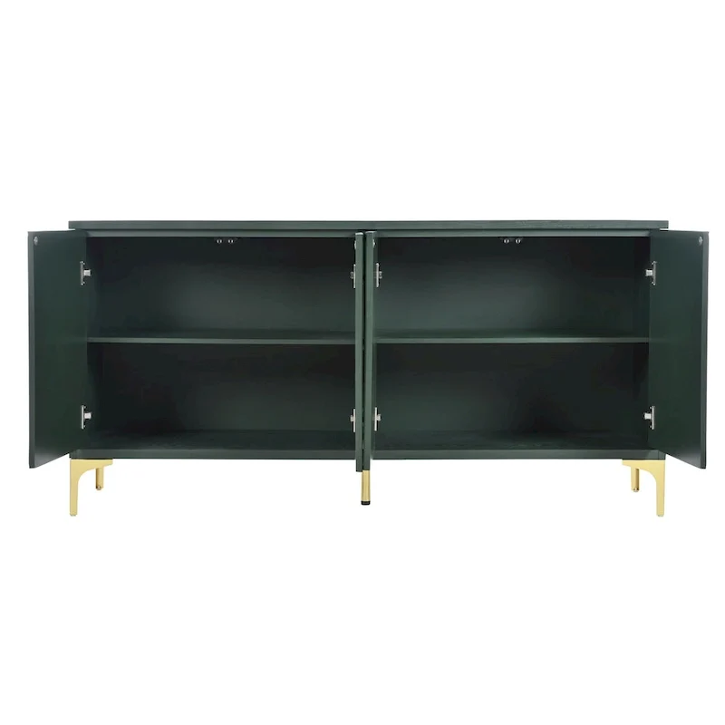 Buffet 4 portes avec panneaux de porte sculptés et étagères réglables