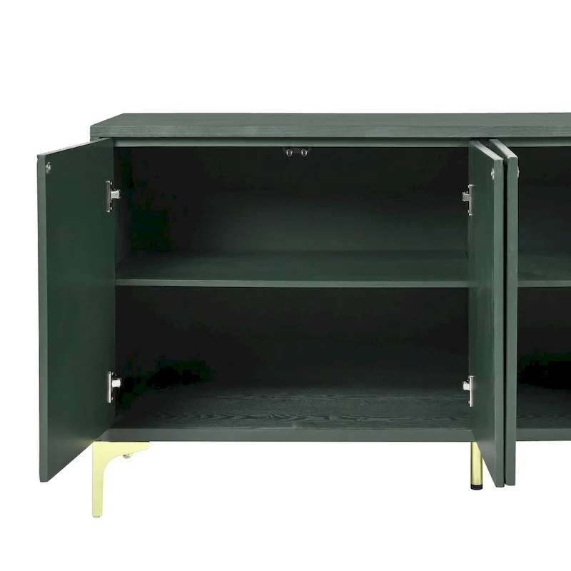 Buffet 4 portes avec panneaux de porte sculptés et étagères réglables