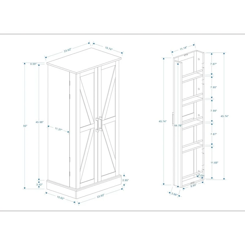 Buffet/Bahut autoportant 50 LED avec 2 portes