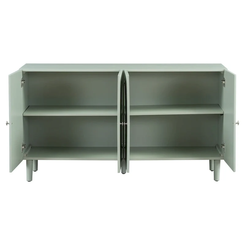 Élégant buffet quatre portes avec portes à motif ondulé