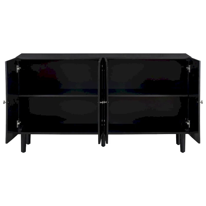 Élégant buffet quatre portes avec portes à motif ondulé