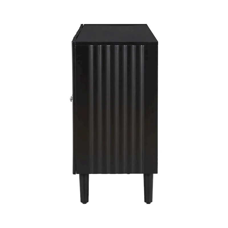 Élégant buffet quatre portes avec portes à motif ondulé