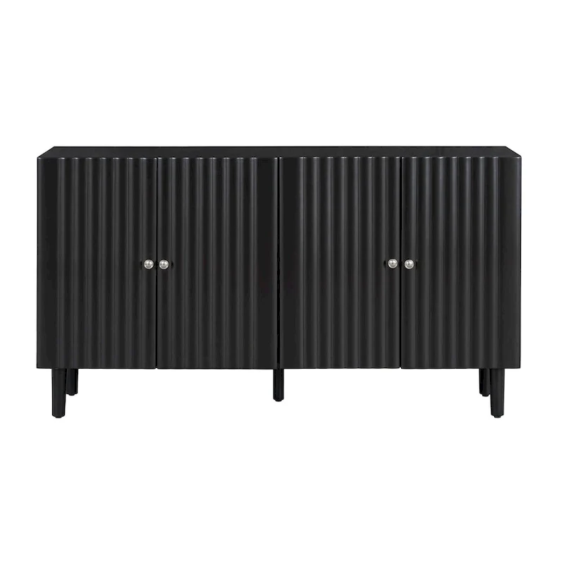 Élégant buffet quatre portes avec portes à motif ondulé