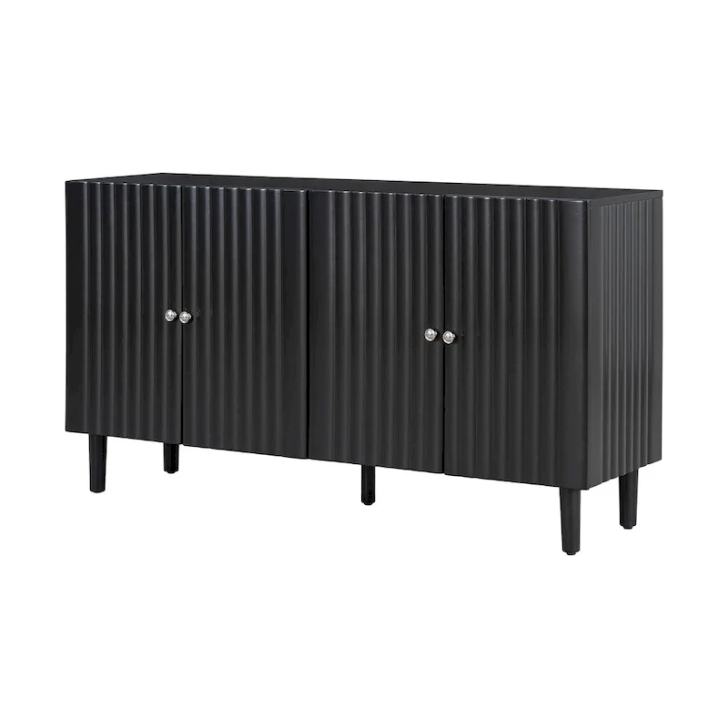Élégant buffet quatre portes avec portes à motif ondulé