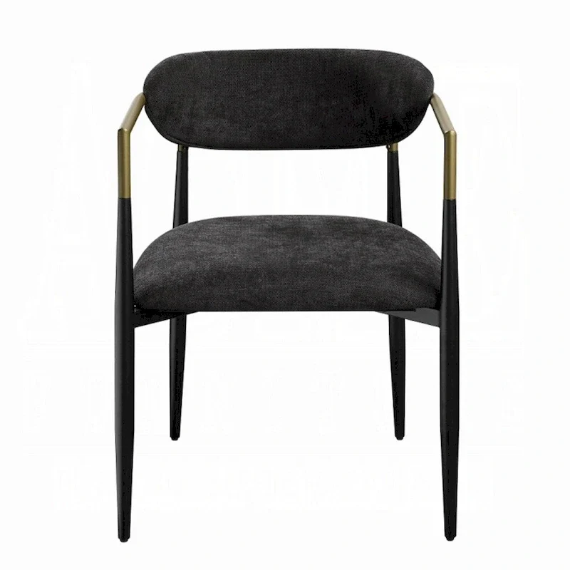CHAISE D'APPOINT Tissu Noir et Finition Noire