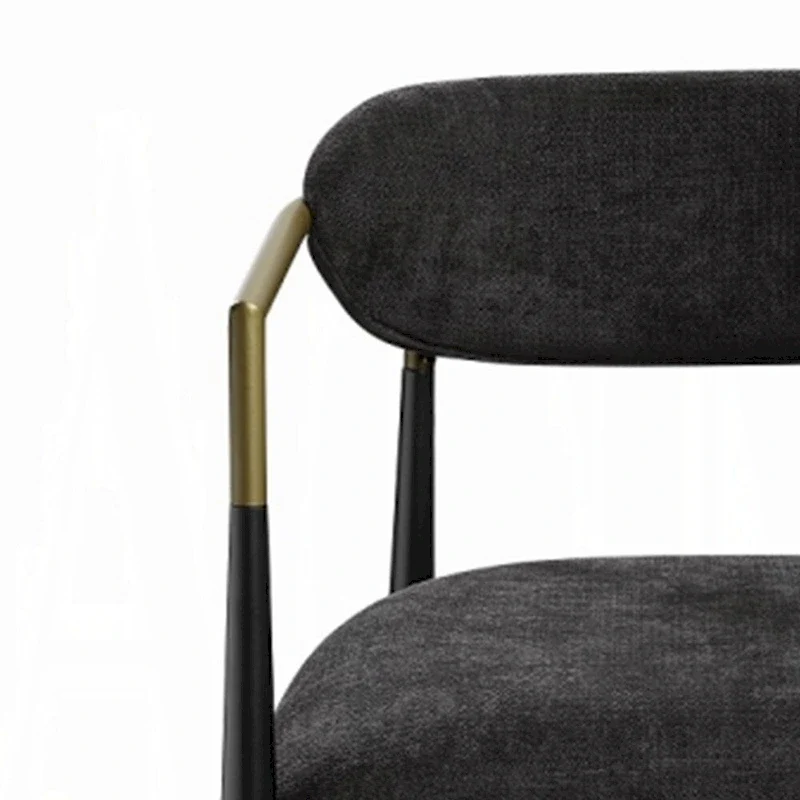 CHAISE D'APPOINT Tissu Noir et Finition Noire