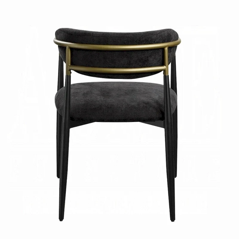 CHAISE D'APPOINT Tissu Noir et Finition Noire