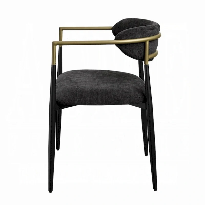 CHAISE D'APPOINT Tissu Noir et Finition Noire