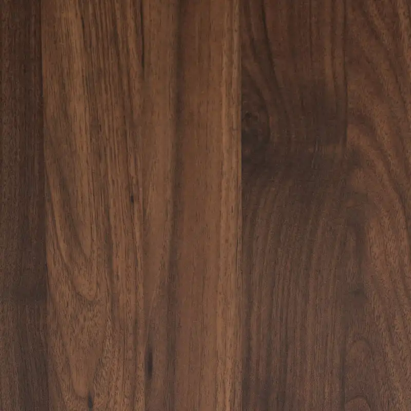 Table de chevet transitionnelle 2 tiroirs bois/métal – Noyer/Brun foncé