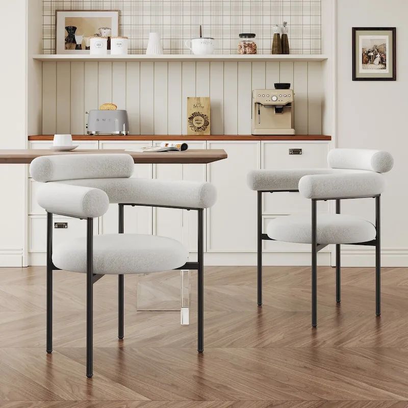 Chaise de salle à manger avec accoudoirs rembourrés