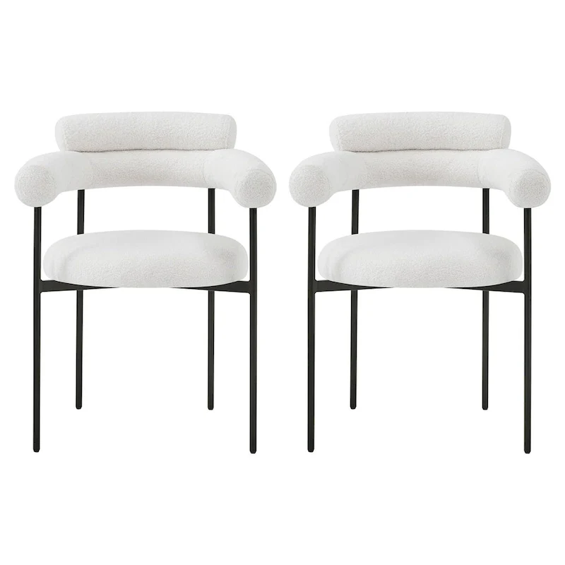 Chaise de salle à manger avec accoudoirs rembourrés