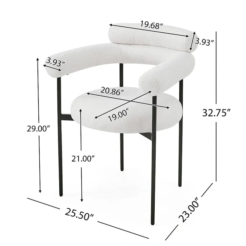 Chaise de salle à manger avec accoudoirs rembourrés