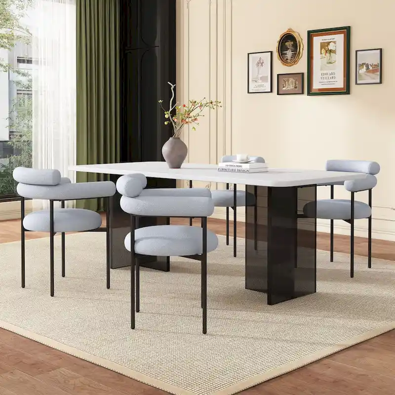 Chaise de salle à manger avec accoudoirs rembourrés