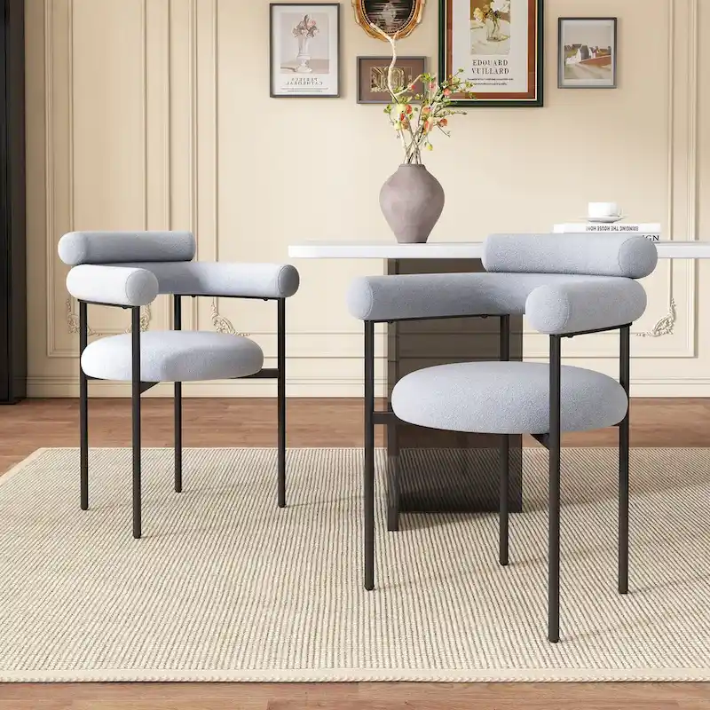 Chaise de salle à manger avec accoudoirs rembourrés