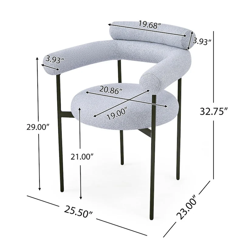 Chaise de salle à manger avec accoudoirs rembourrés
