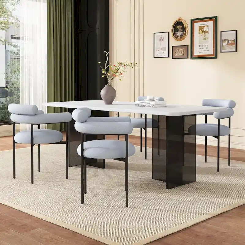 Chaise de salle à manger avec accoudoirs rembourrés
