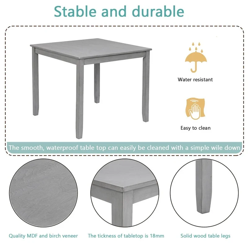 Table à manger carrée en bois