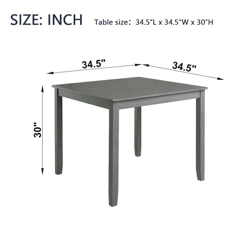 Table à manger carrée en bois