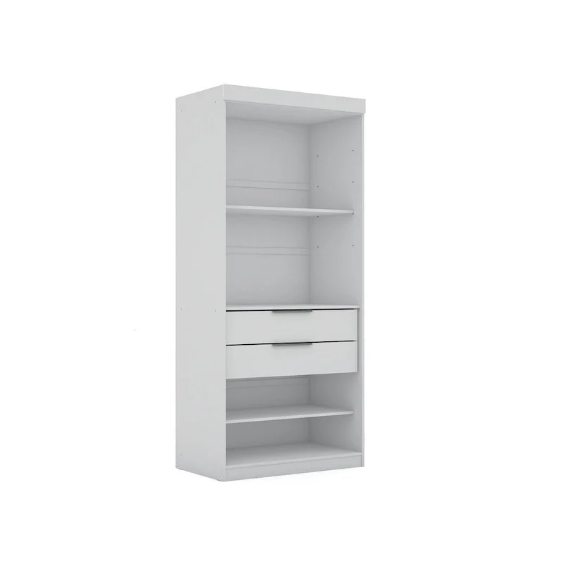 Armoire-penderie moderne à 3 sections et 6 tiroirs
