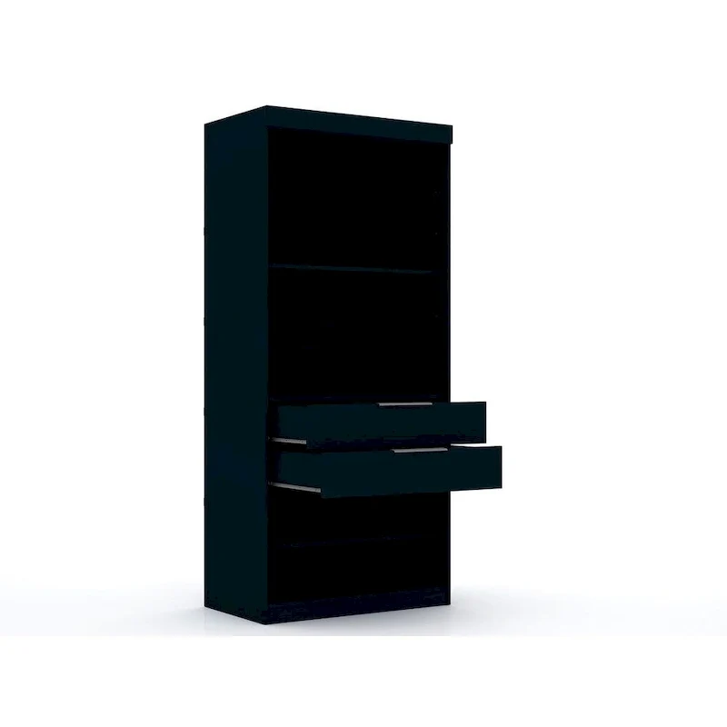 Armoire-penderie moderne à 3 sections et 6 tiroirs