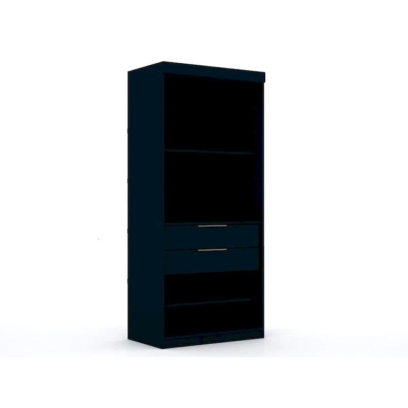 Armoire-penderie moderne à 3 sections et 6 tiroirs