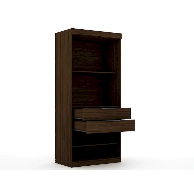 Armoire-penderie moderne à 3 sections et 6 tiroirs