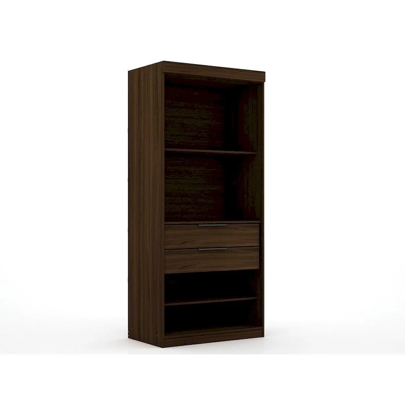 Armoire-penderie moderne à 3 sections et 6 tiroirs
