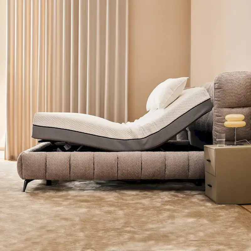 Cadre de lit ajustable Queen avec inclinaison tête et pieds, télécommande sans fil, gravité zéro