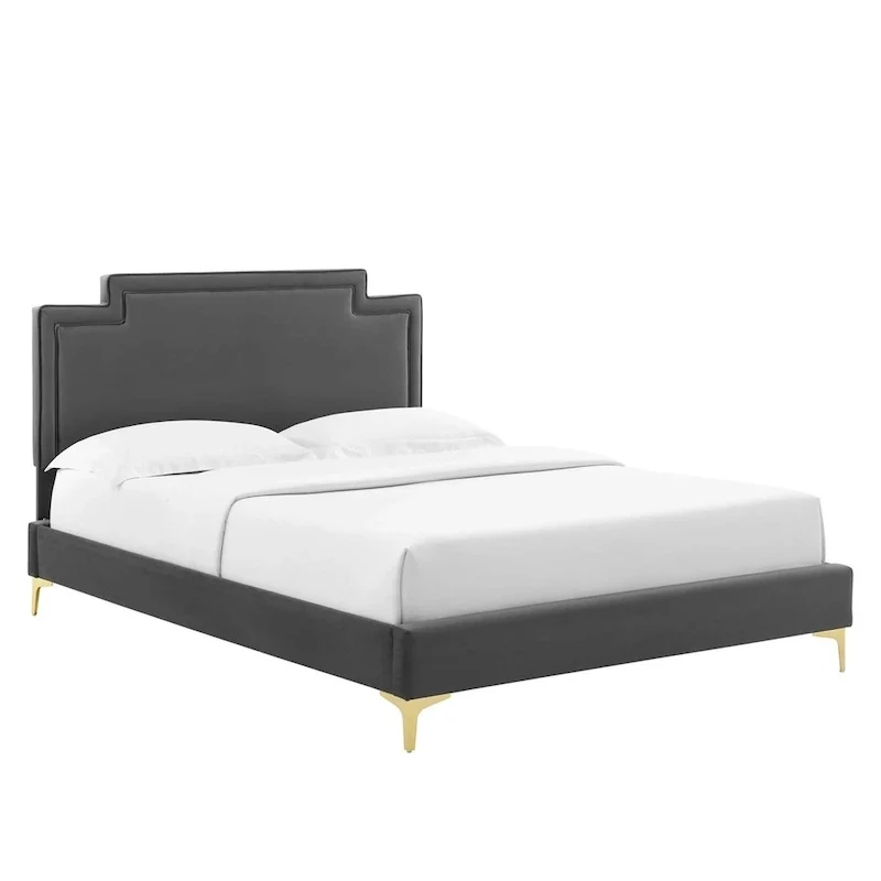 Lit king size en velours