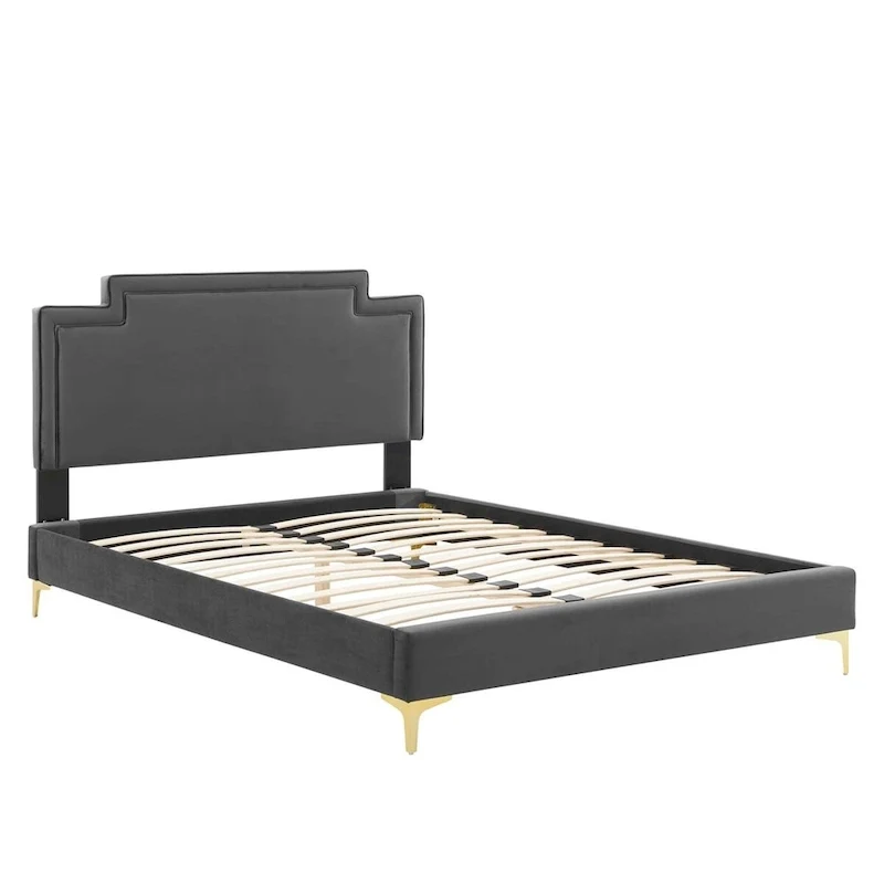 Lit king size en velours