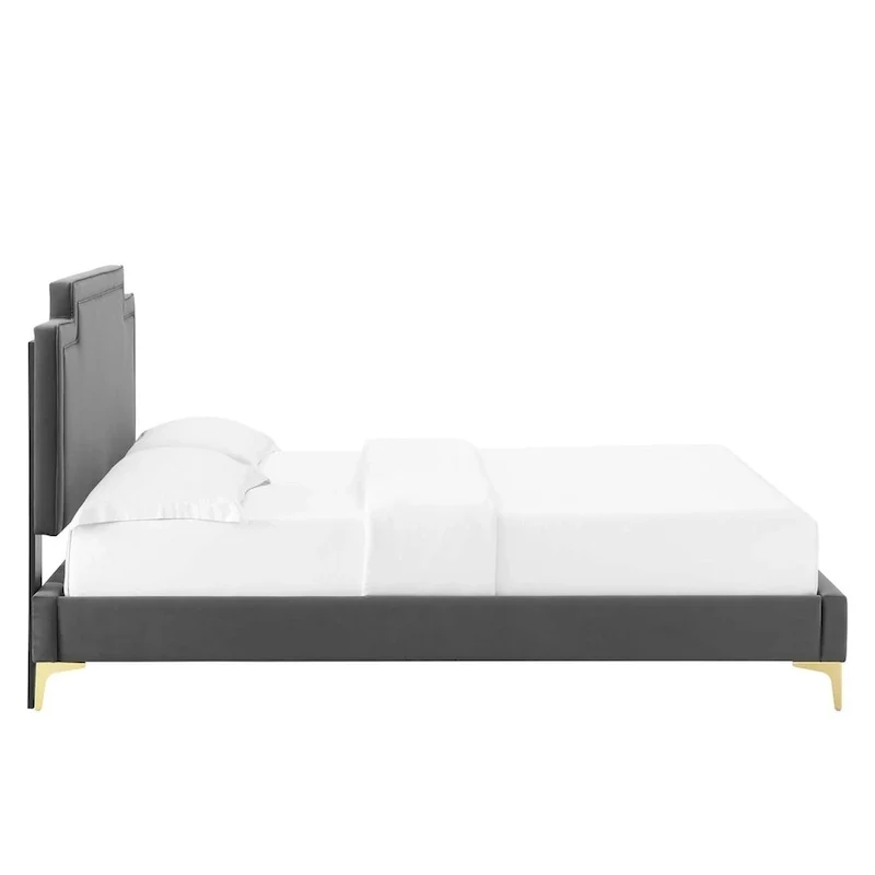 Lit king size en velours