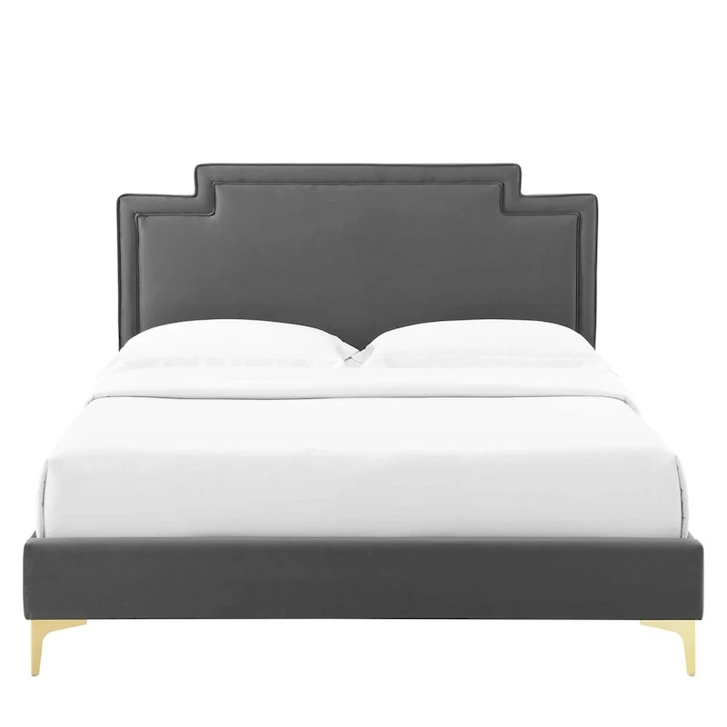 Lit king size en velours
