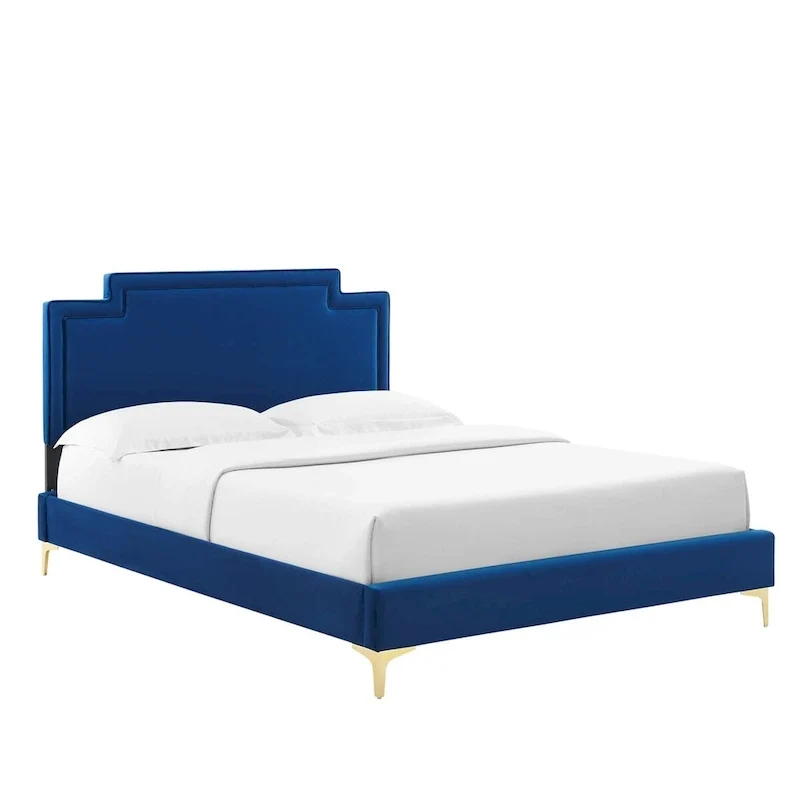 Lit king size en velours