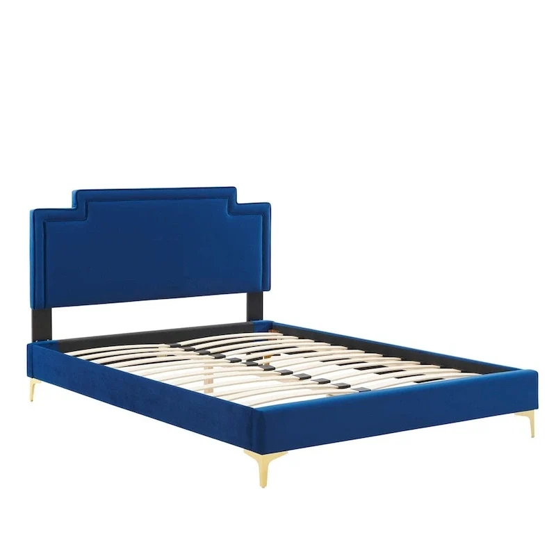 Lit king size en velours