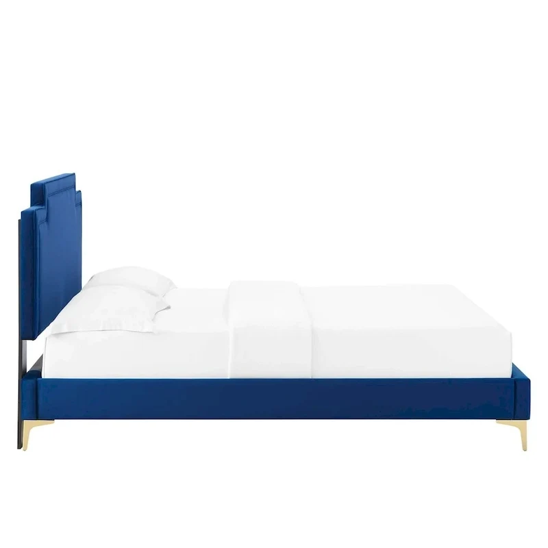 Lit king size en velours