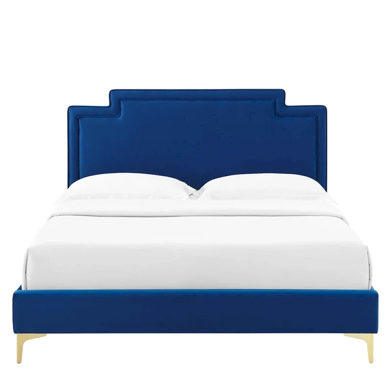 Lit king size en velours