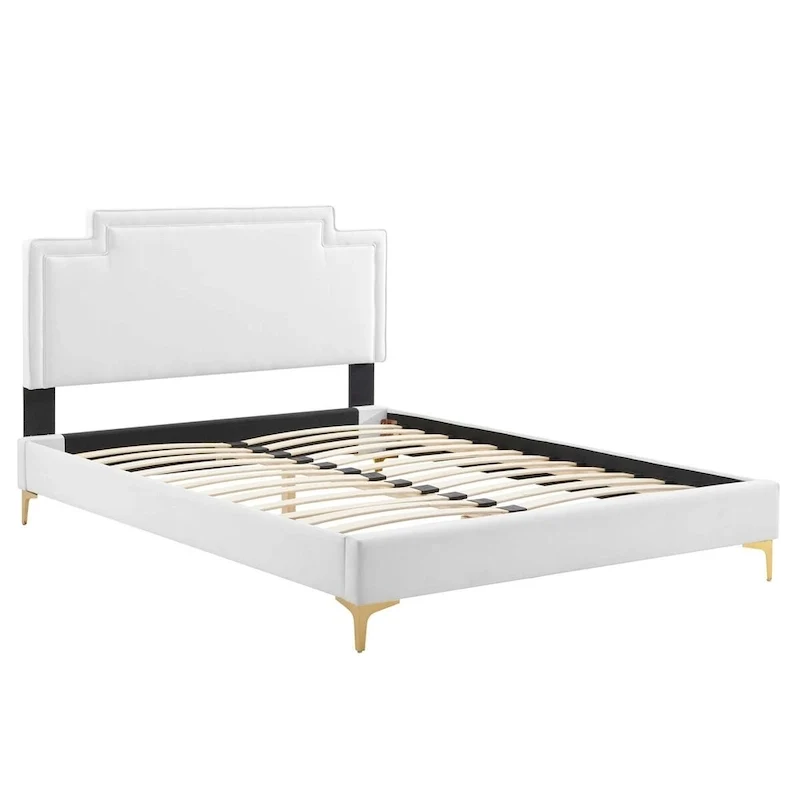 Lit king size en velours