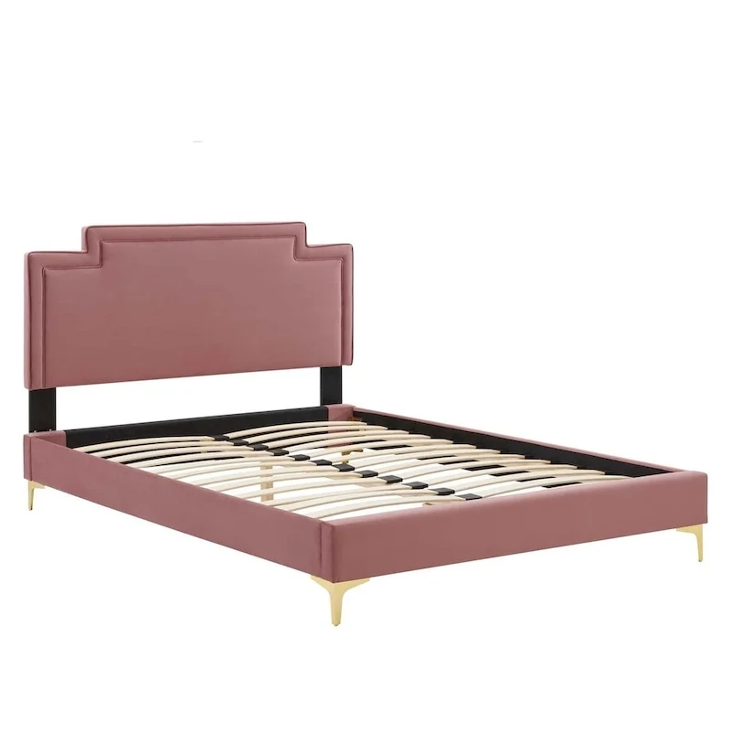 Lit king size en velours
