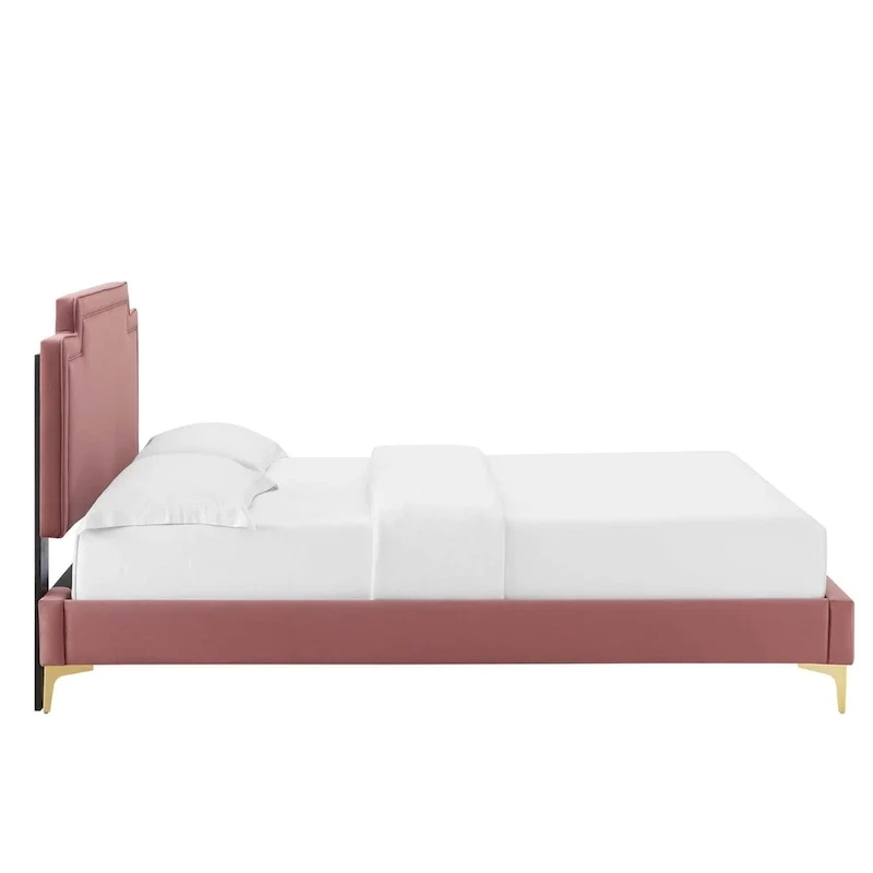 Lit king size en velours