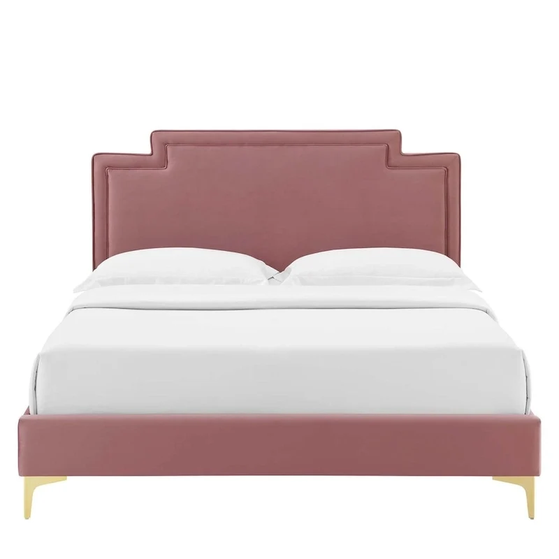 Lit king size en velours