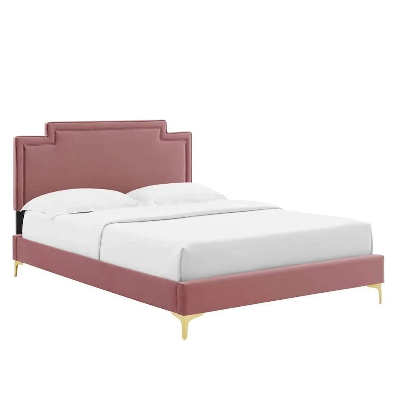 Lit king size en velours