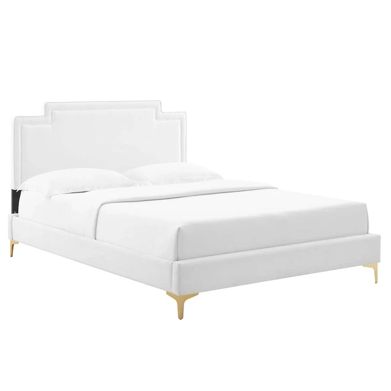 Lit king size en velours