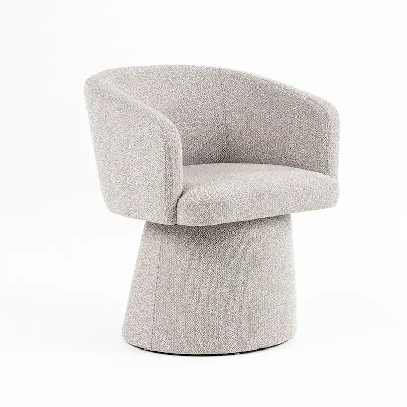 Chaise de salle à manger d'appoint de 24 pouces, assise rembourrée et dossier Windsor, lin gris