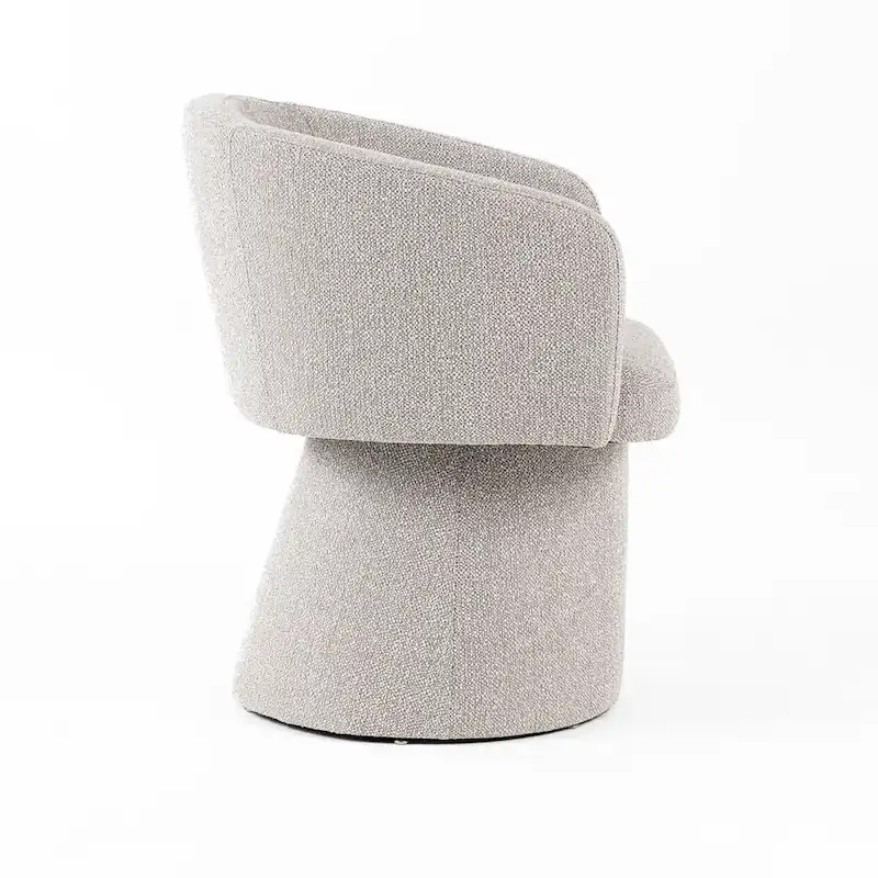 Chaise de salle à manger d'appoint de 24 pouces, assise rembourrée et dossier Windsor, lin gris
