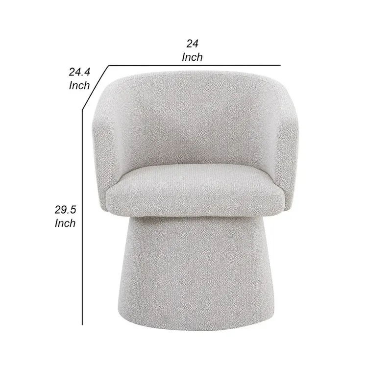 Chaise de salle à manger d'appoint de 24 pouces, assise rembourrée et dossier Windsor, lin gris