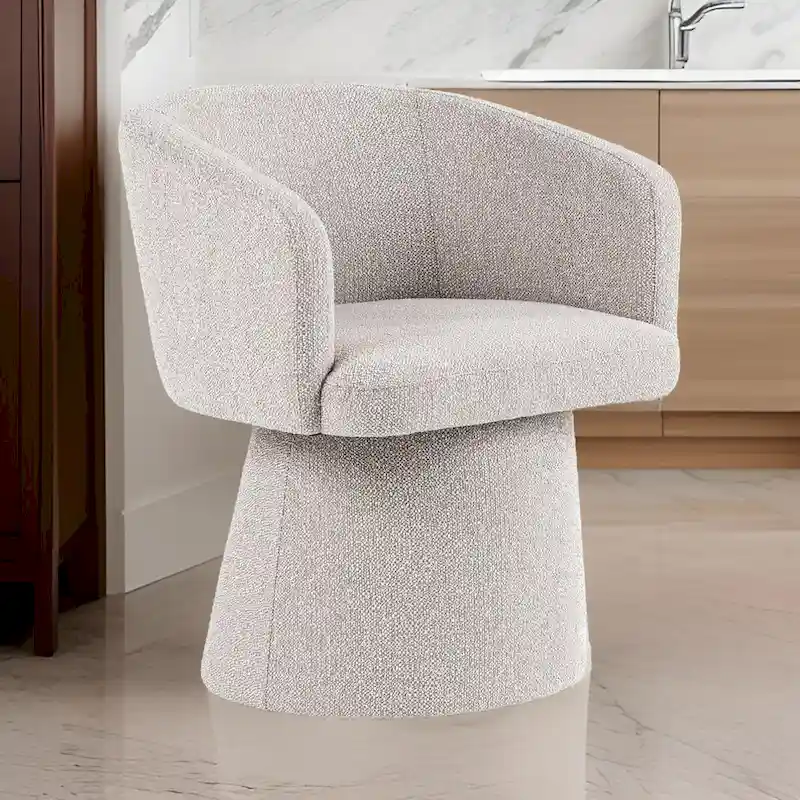 Chaise de salle à manger d'appoint de 24 pouces, assise rembourrée et dossier Windsor, lin gris