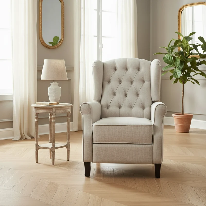 Fauteuil inclinable moderne et confortable avec dossier à oreilles