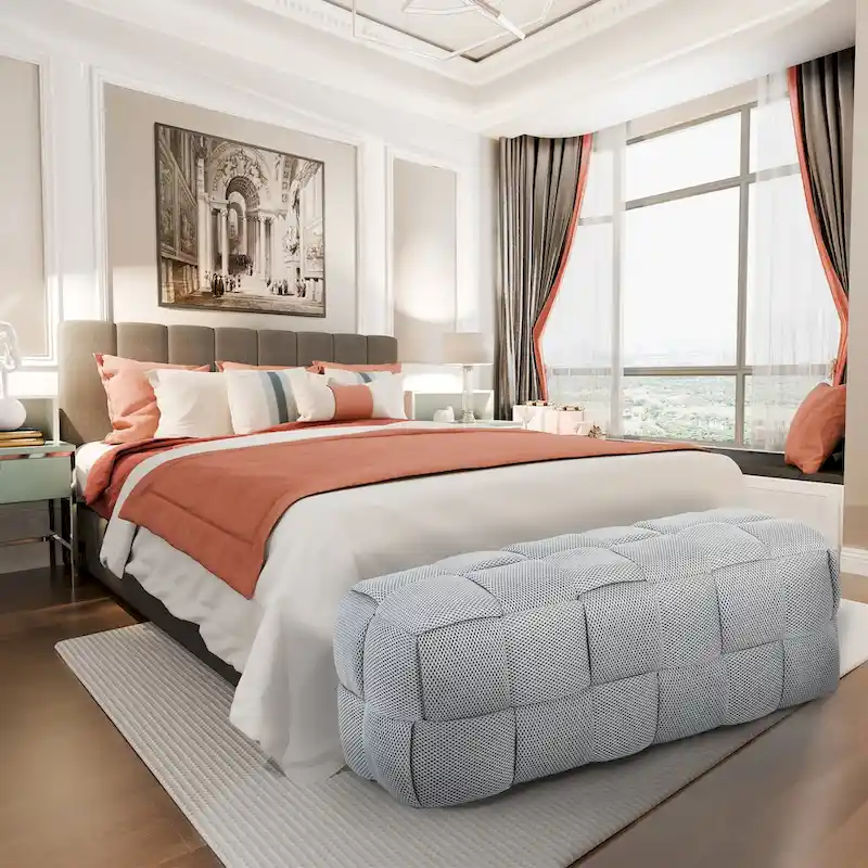 Grand banc de rangement moderne en tissu respirant 3D