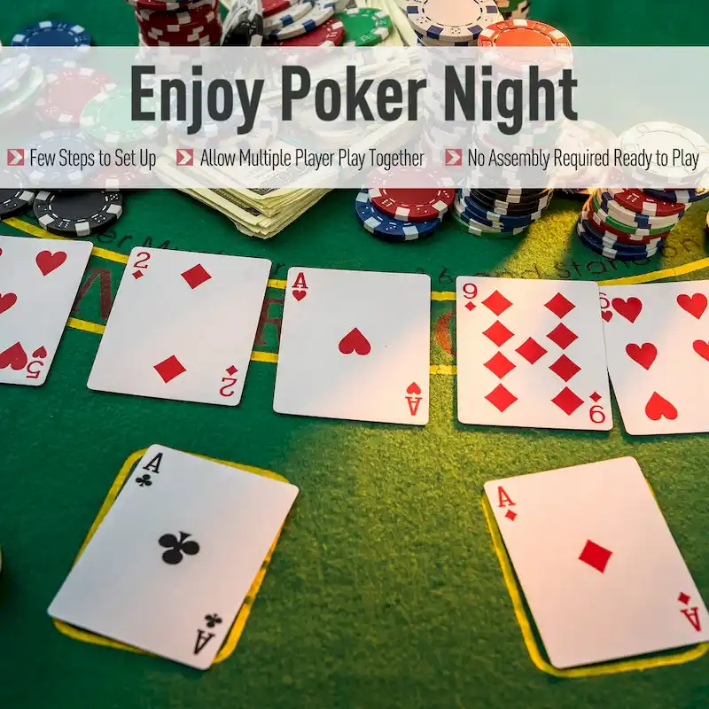 Table de poker pliable 72 po pour 7 joueurs - Bleu/Noir