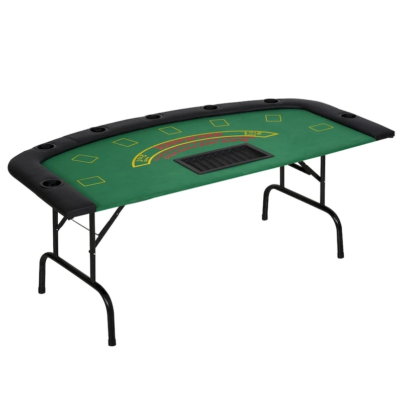 Table de poker pliable 72 po pour 7 joueurs - Bleu/Noir